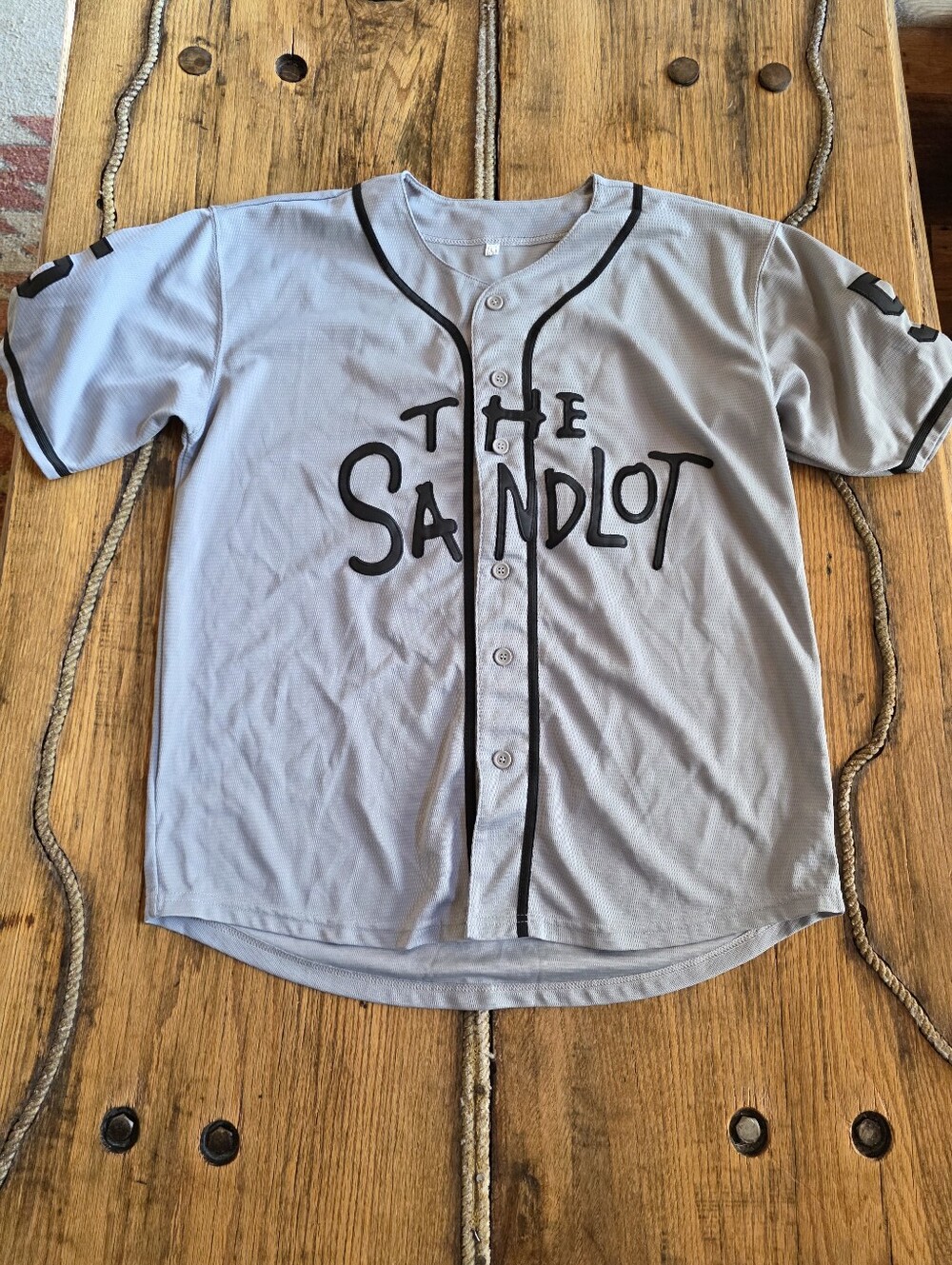 The Sandlot Sqints No. 5 Baseball Jersey - Light Gray Men Large